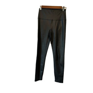 X by Gottex Women's Sm Sexy Charcoal Gray Faux Leather Leggings Biker Baddie